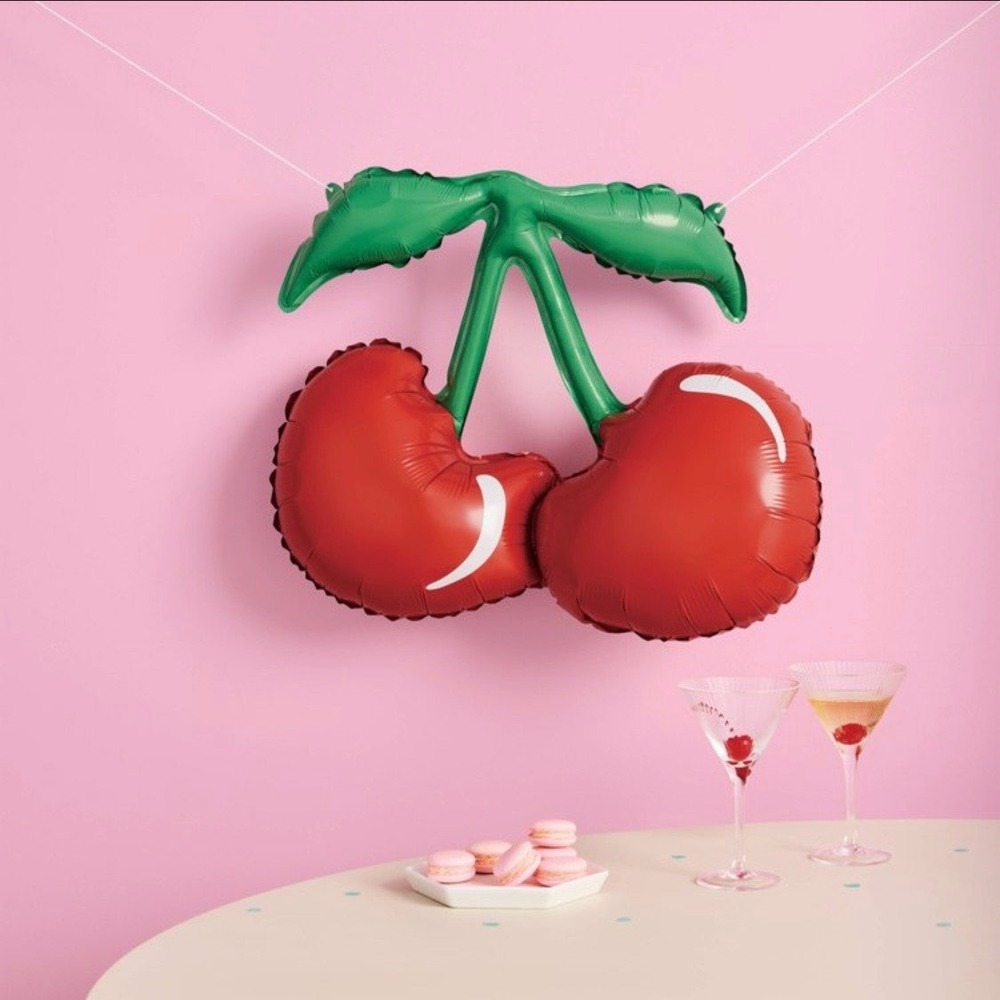 Spritz Cherry Foil Balloon 19.5 Inch Red Fruit Shape Party Decor New - Picture 3 of 5